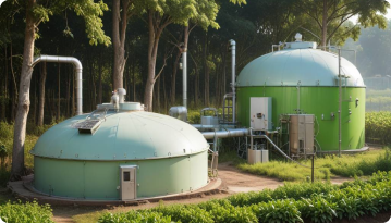 Commercial biogas plant setup